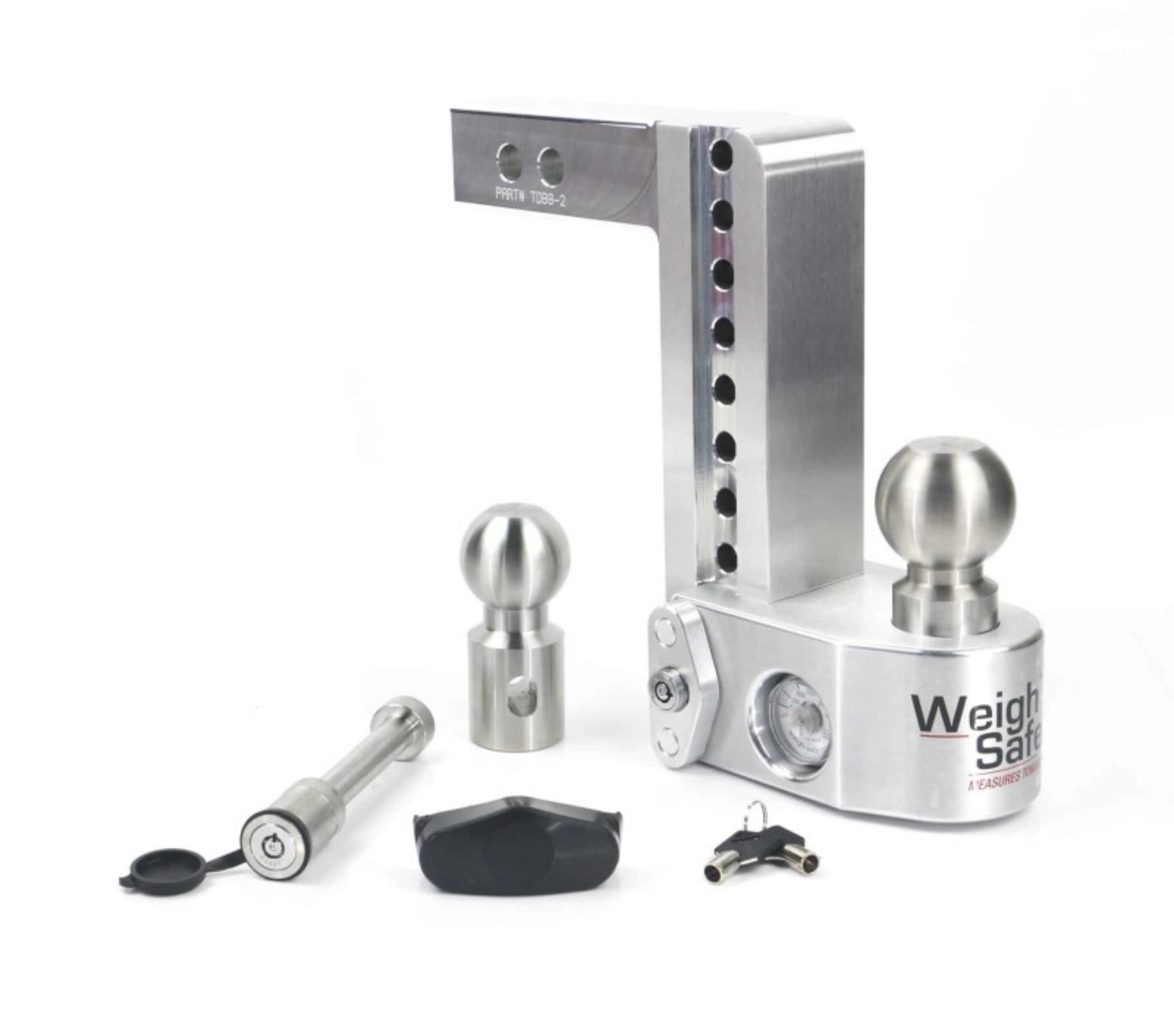 Picture of Weigh Safe 8in Drop Hitch w-Built-in Scale & 2in Shank 10K-12-5K GTWR w-WS05 - Aluminum