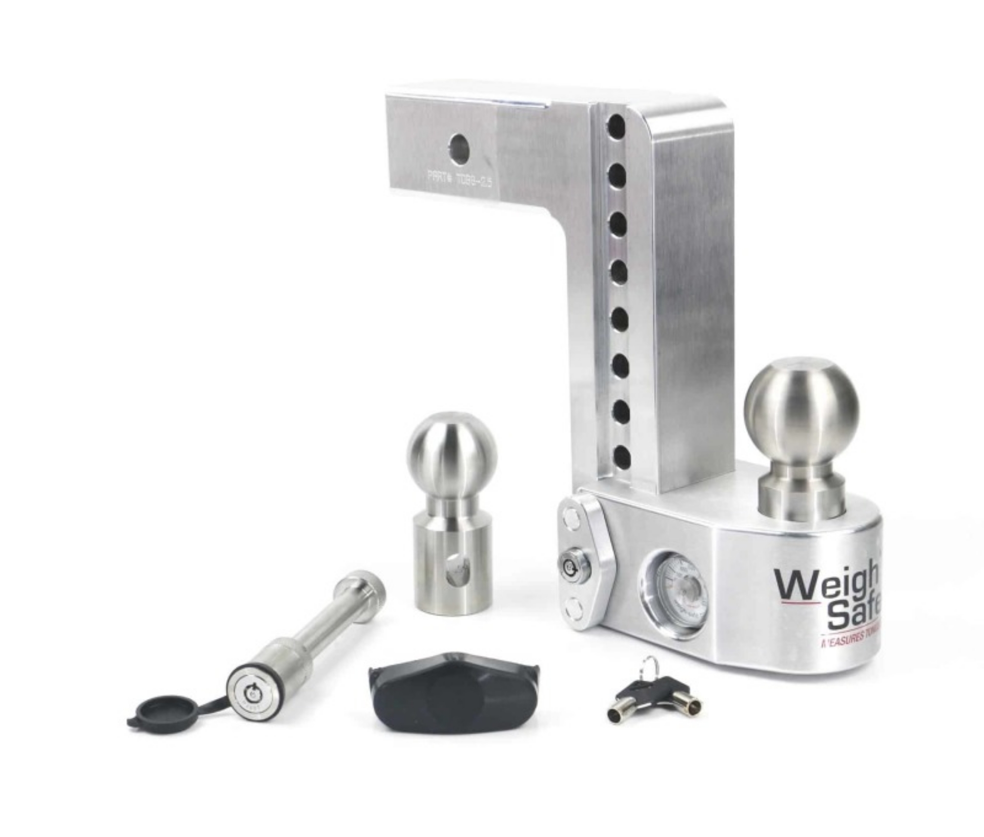 Picture of Weigh Safe 8in Drop Hitch w-Built-in Scale & 2-5in Shank 10K-18-5K GTWR w-WS05 - Aluminum