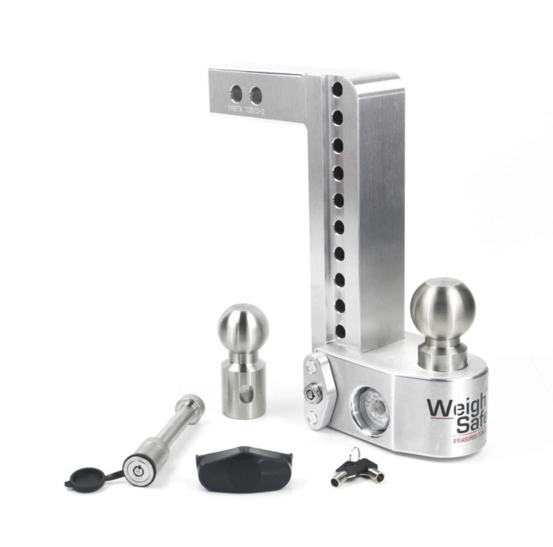 Picture of Weigh Safe 10in Drop Hitch w-Built-in Scale & 2in Shank 10K-12-5K GTWR w-WS05 - Aluminum