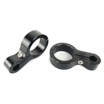 Picture of Fleece Performance 6061 T6 Aluminum 1-2in Routing Hole 1-5in Roll Bar Clamp - Black Anodized