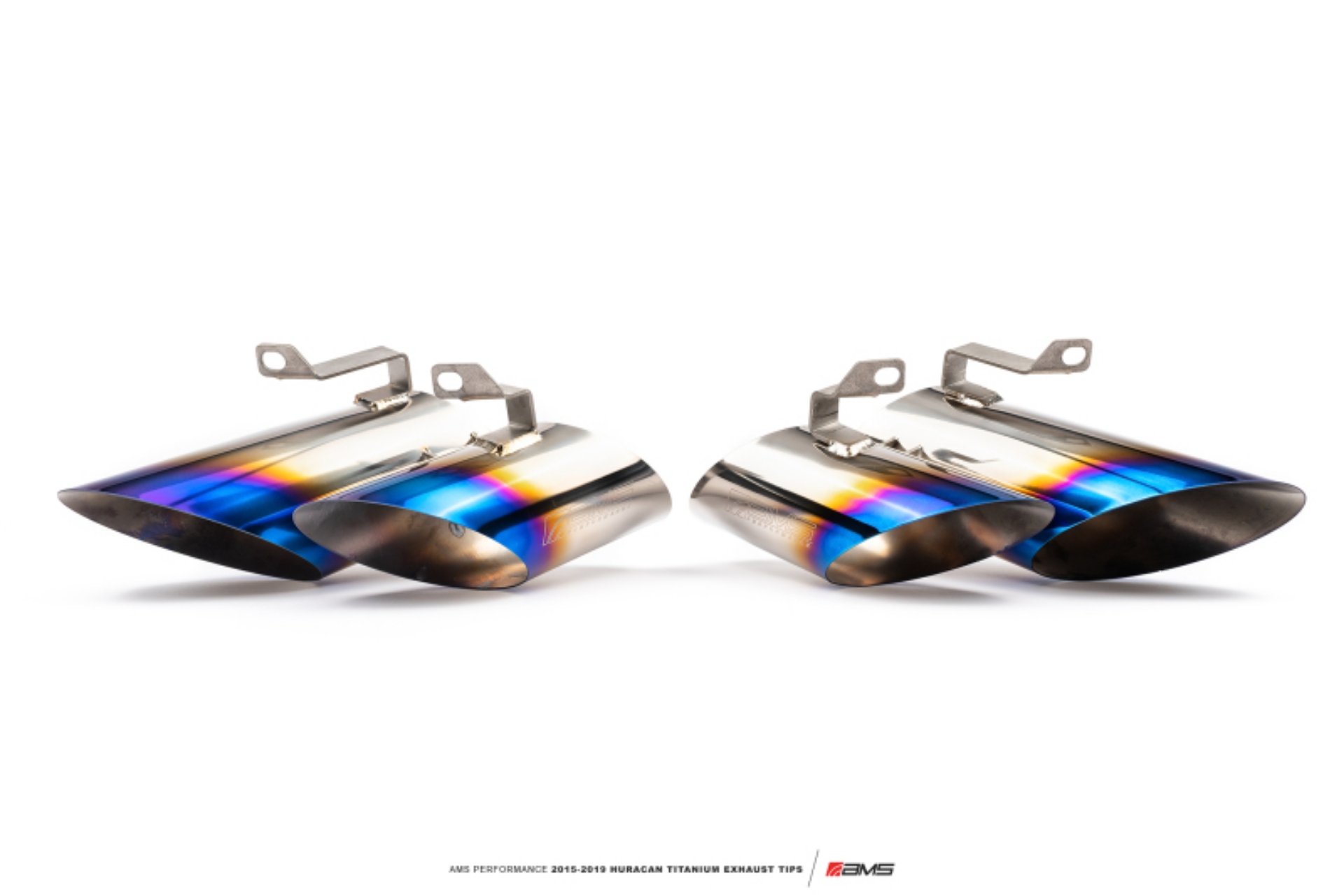 Picture of AMS Performance 15-19 Lamborghini Huracan Titanium Exhaust Tips OEM & Alpha TT Kit Fitment