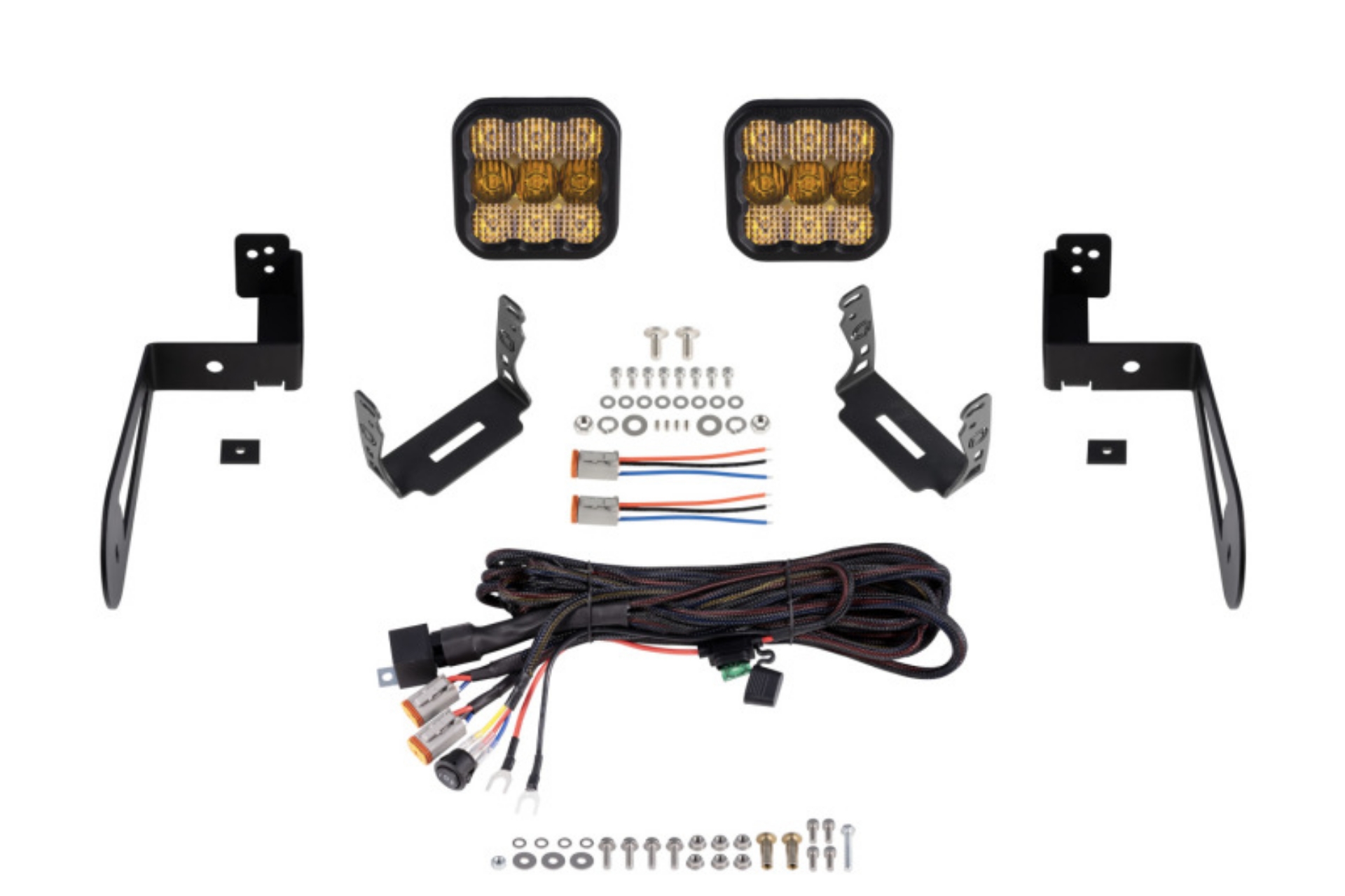 Picture of Diode Dynamics 07-18 Jeep JK Wrangler SS5 Bumper LED Pod Light Kit - Sport Yellow Combo