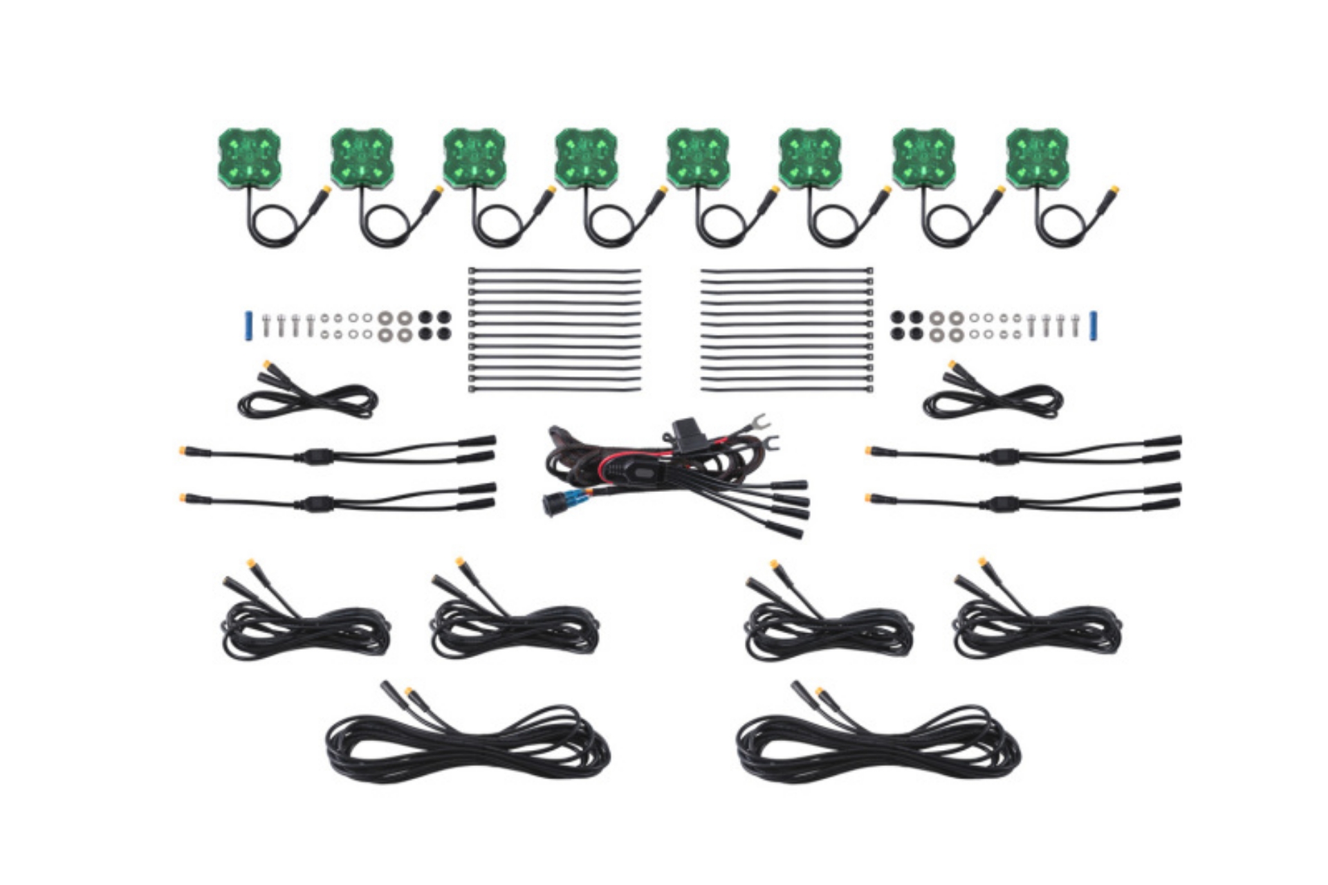 Picture of Diode Dynamics Stage Series Single Color LED Rock Light - Green M8 8-pack