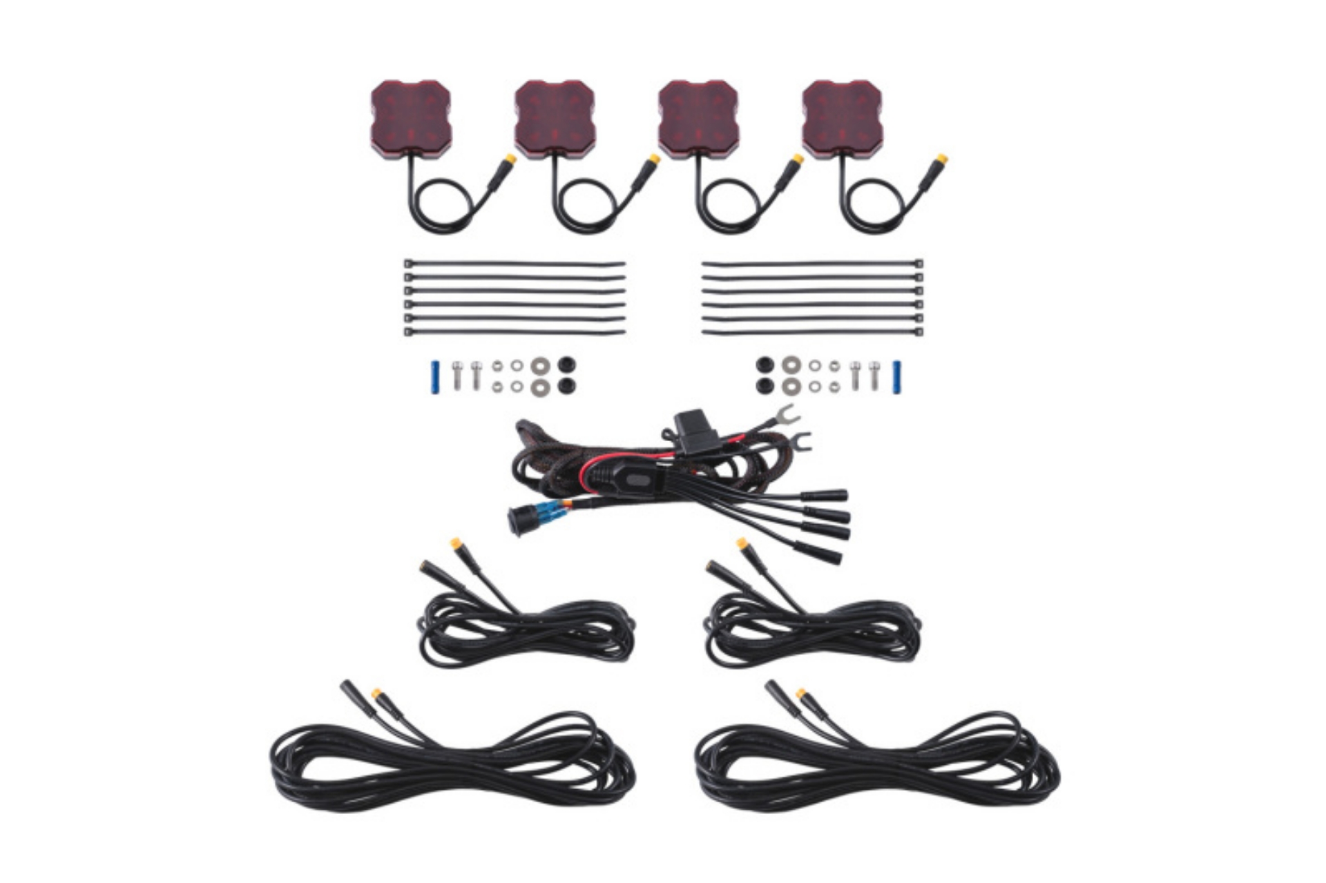 Picture of Diode Dynamics Stage Series Single Color LED Rock Light - Red M8 4-pack