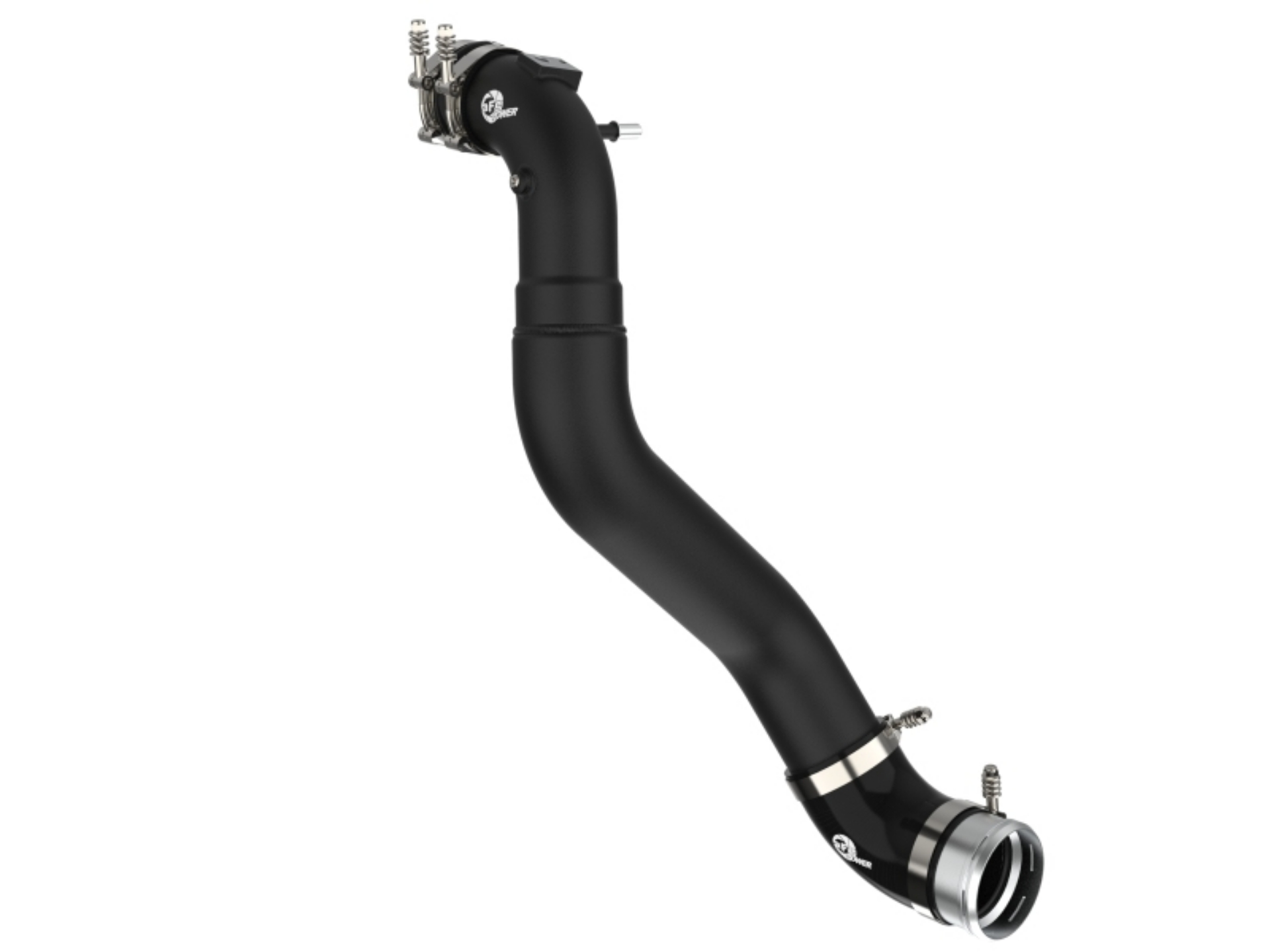 Picture of aFe 21+ Ford F-150 V6-3-5L tt BladeRunner 3in to 3-5in Aluminum Cold Charge Pipe Black