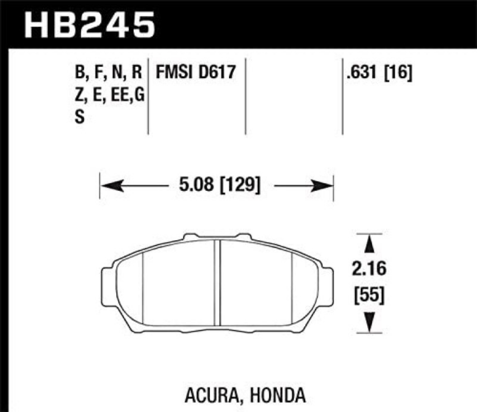 Picture of Hawk Performance ER-1 Motorsport Brake Pads