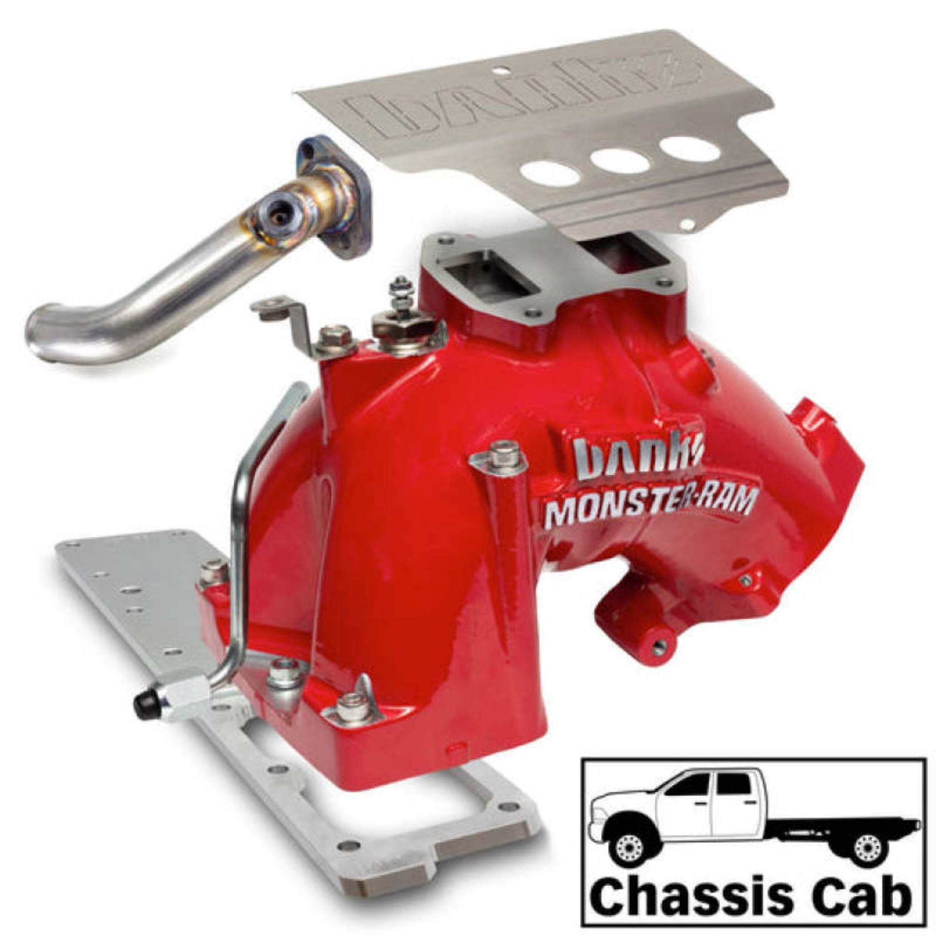 Picture of Banks Power 13-18 Dodge RAM 6-7L Monster-Ram Intake System W-Fuel Line-Chassis Cab Red