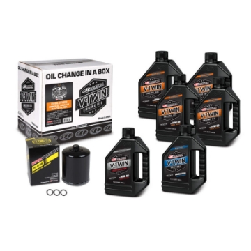 Picture of Maxima V-Twin Oil Change Kit Mineral w-Black Filter Evolution