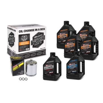 Picture of Maxima V-Twin Oil Change Kit Mineral w-Chrome Filter Evolution