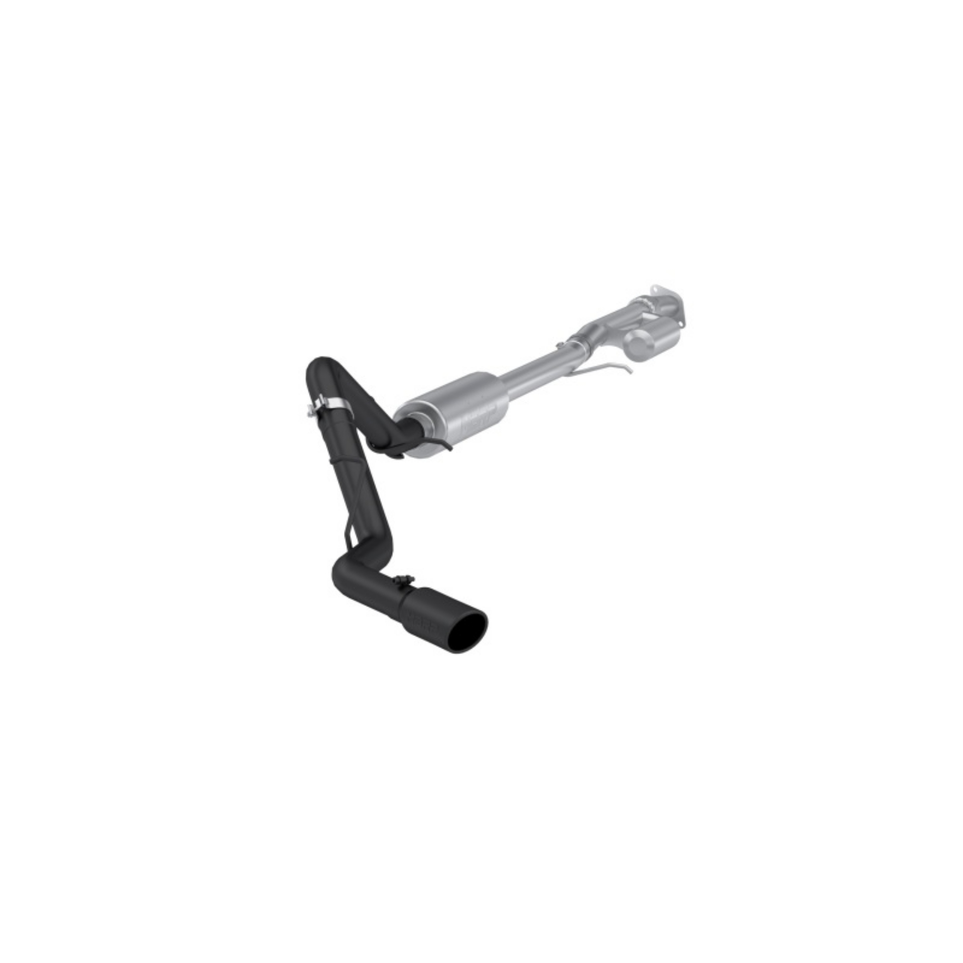Picture of MBRP 19-24 GM 1500 Silverado-Sierra 2-7L Blk-Coated Alum- Steel 3in Cat-Back Single Side 4in Blk Tip