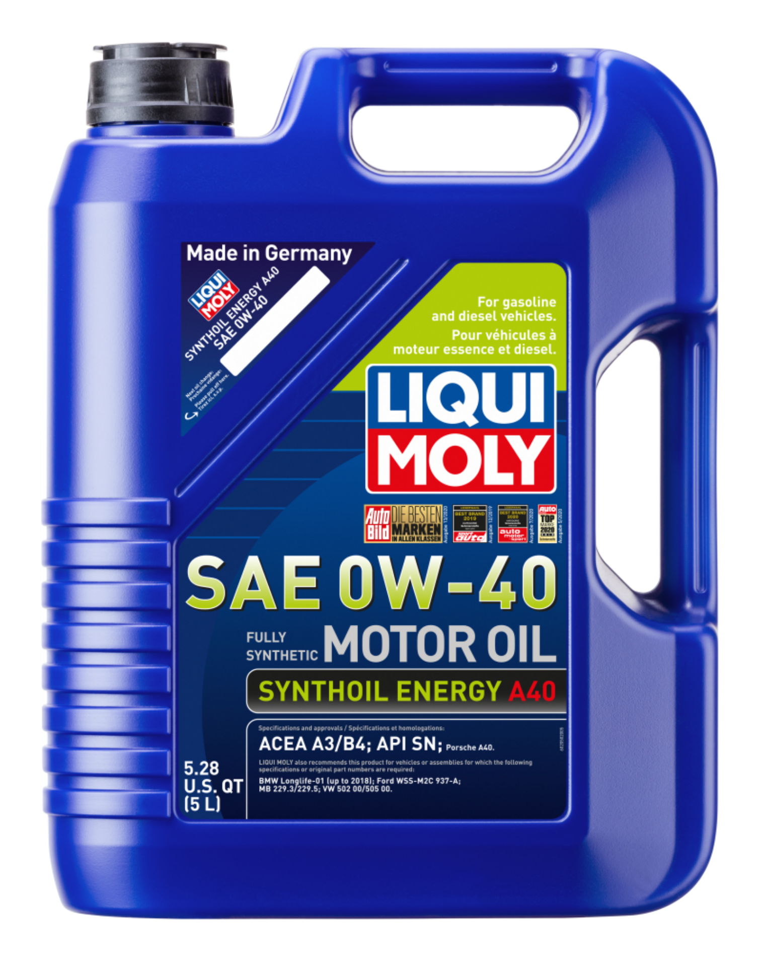 Picture of LIQUI MOLY 5L Synthoil Energy A40 Motor Oil SAE 0W40