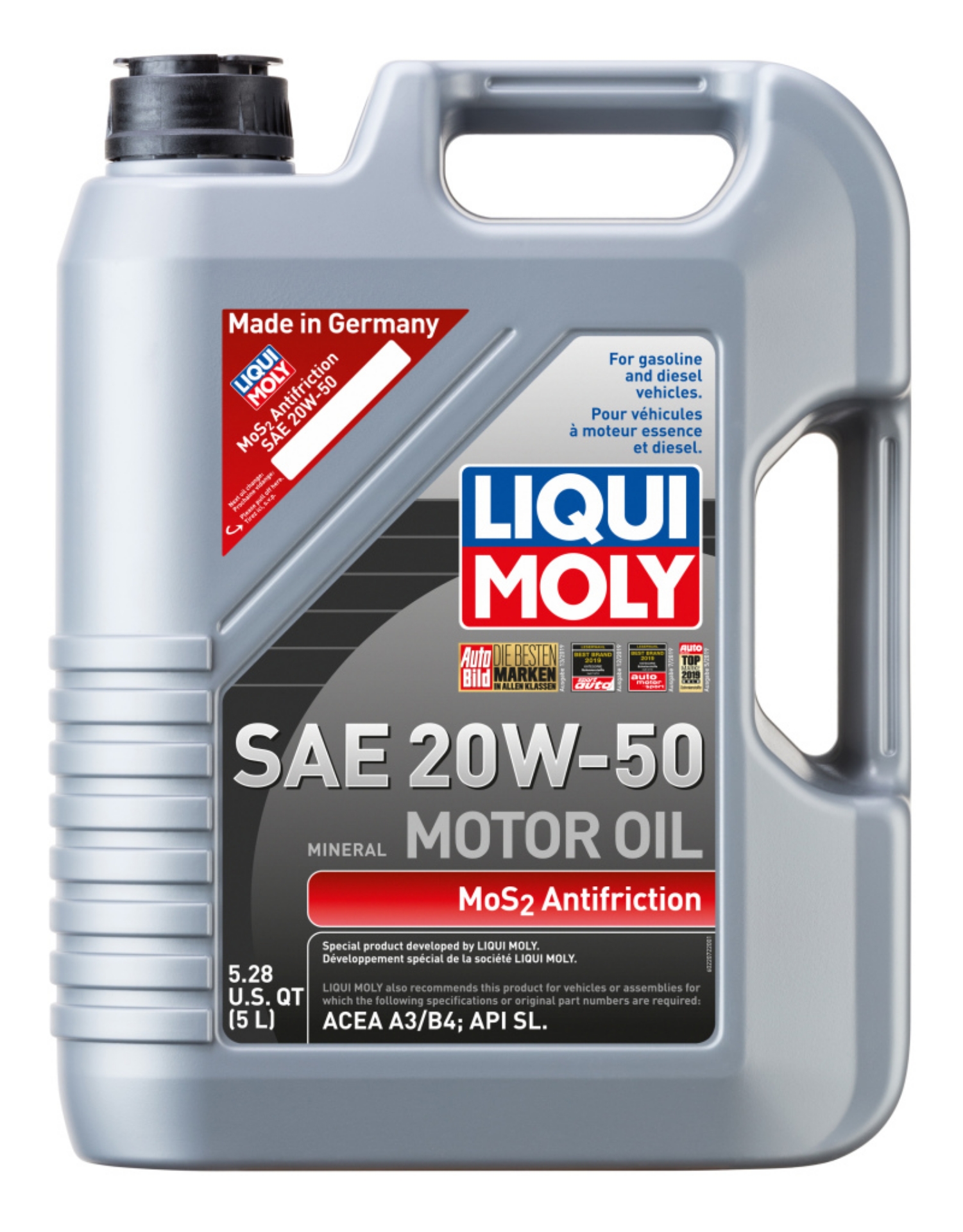 Picture of LIQUI MOLY 5L MoS2 Anti-Friction Motor Oil 20W50