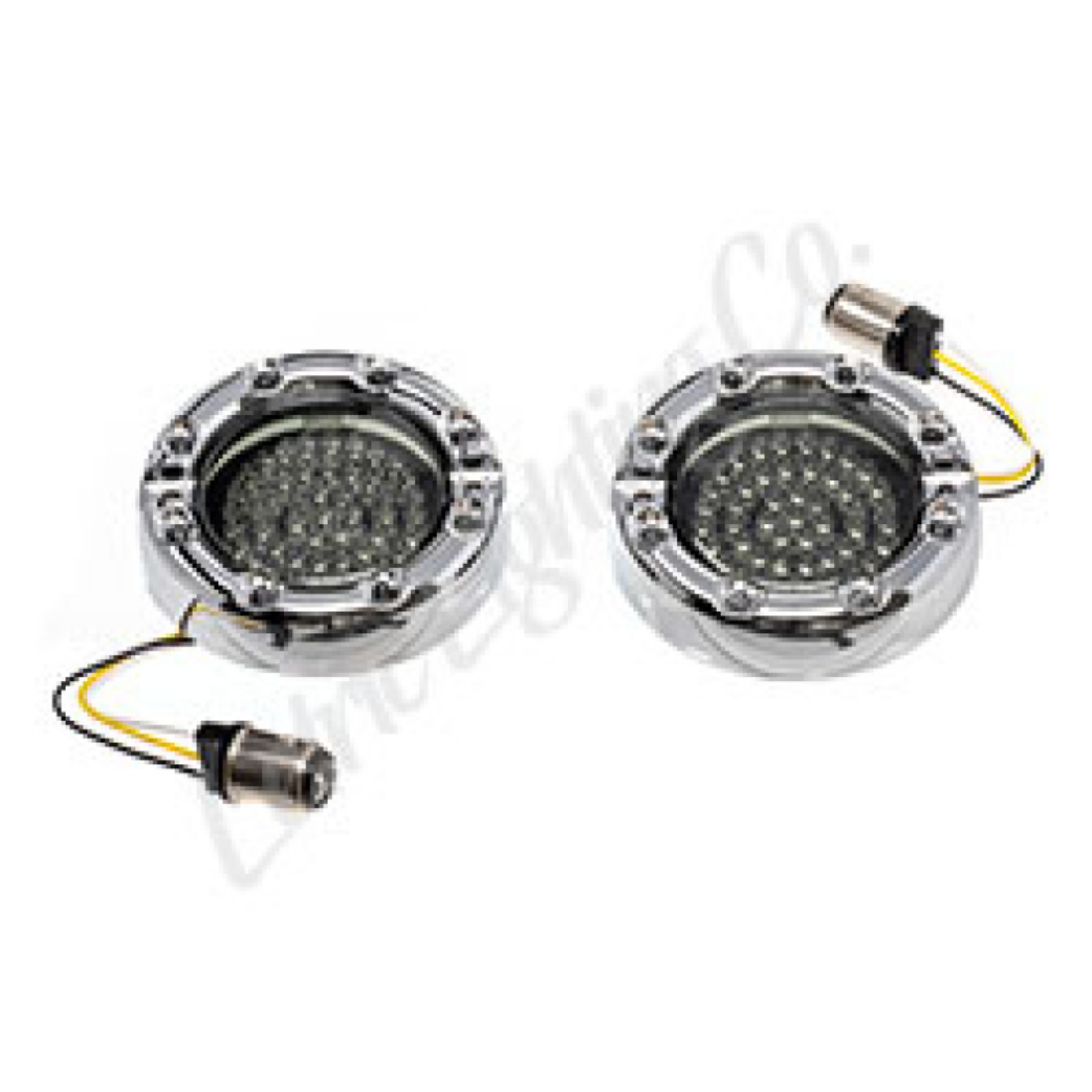 Picture of Letric Lighting 99-03 Premium Halo Chrome Switchbacks Running Light w- Amber Turn Signals 1157