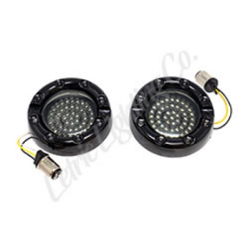 Picture of Letric Lighting 99-03 Premium Halo Black Switchbacks Running Light w- Amber Turn Signals 1157