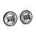 Picture of Letric Lighting 1997+ Universal 4 1-2In Black LED Auxiliary Passing Light - Chrome