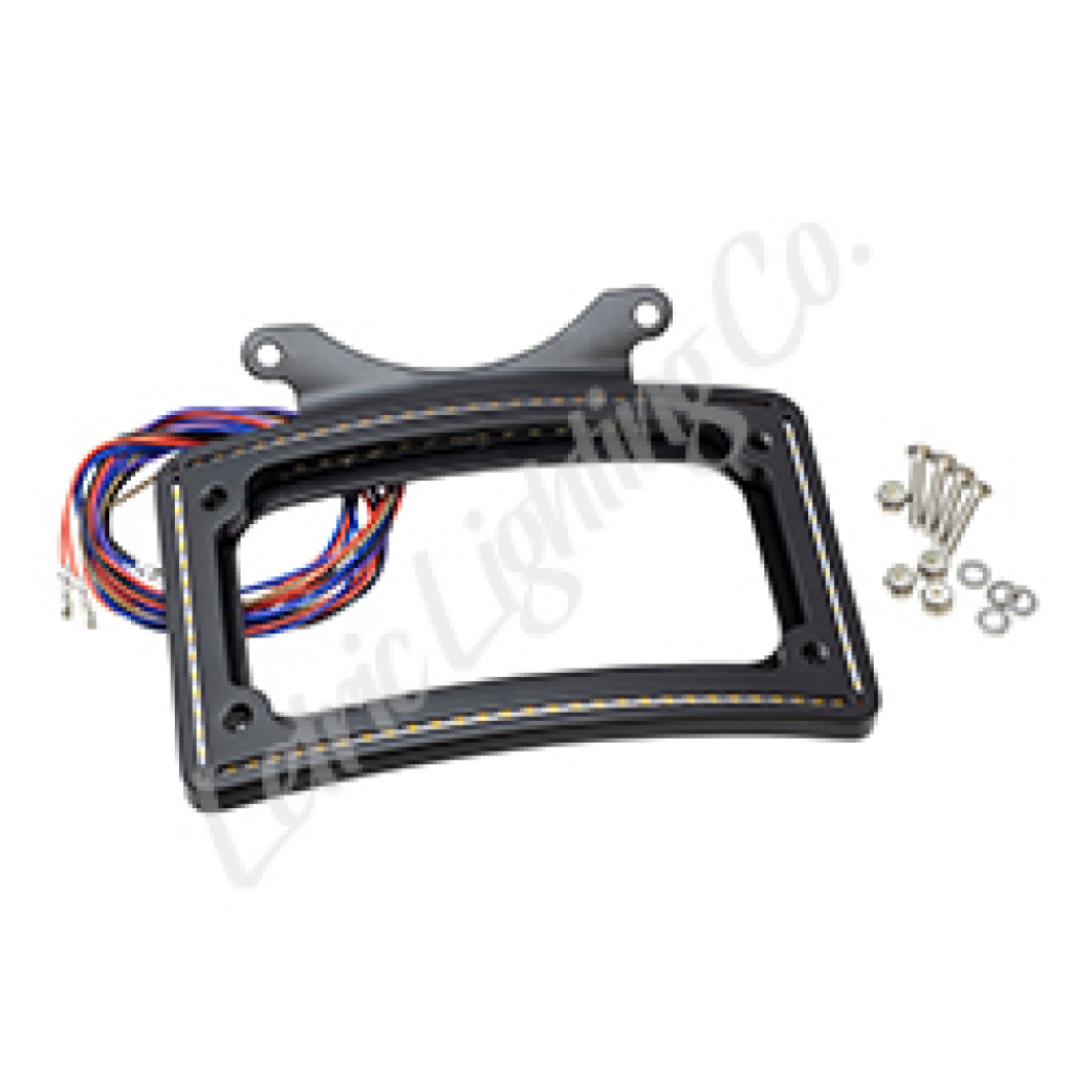 Picture of Letric Lighting 10-13 Road Glide Perfect Plate Light Black Curved License Plate Frame