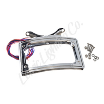 Picture of Letric Lighting 12-16 Dyna Switchbach Perfect Plate Light Chrome Curved License Plate Frame