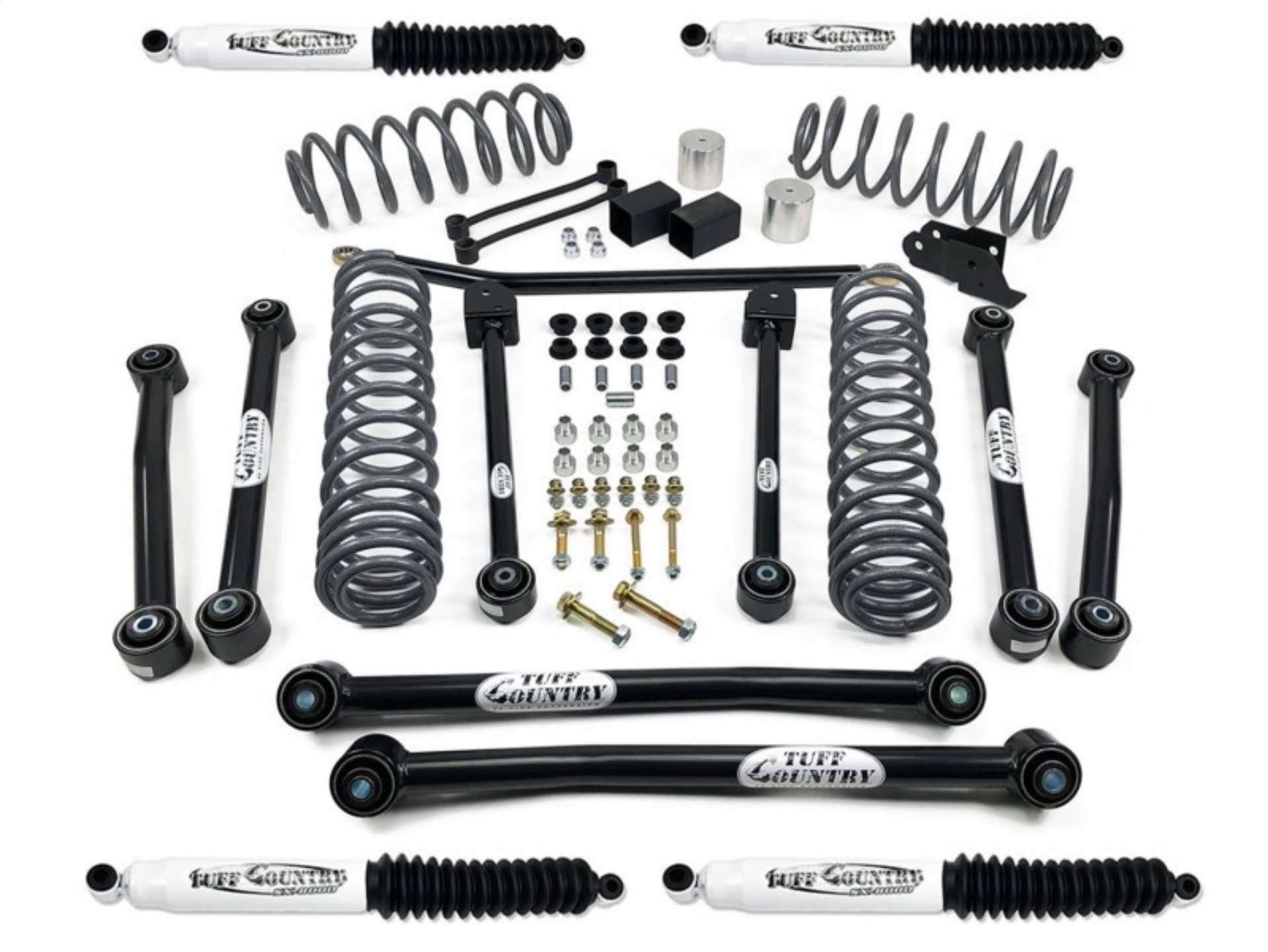 Picture of Tuff Country 18-23 Jeep Wrangler JLU 4 door Models Only 4in Lift Kit EZ-Flex SX8000 Shocks