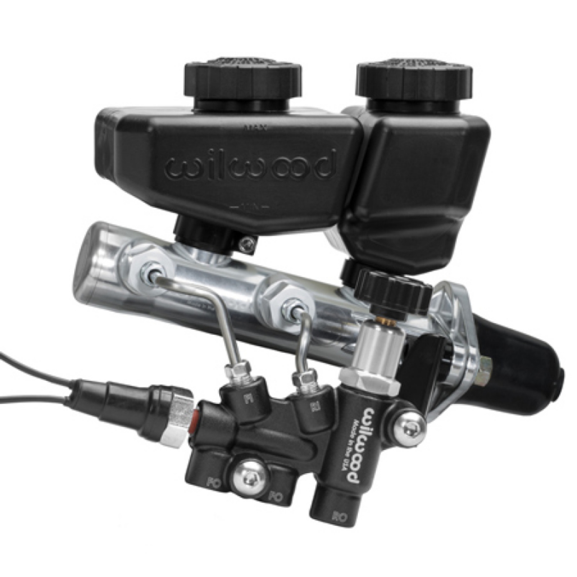 Picture of Wilwood Remote Tandem M-C Kit w-Brkt and Valve - 1in Bore Black
