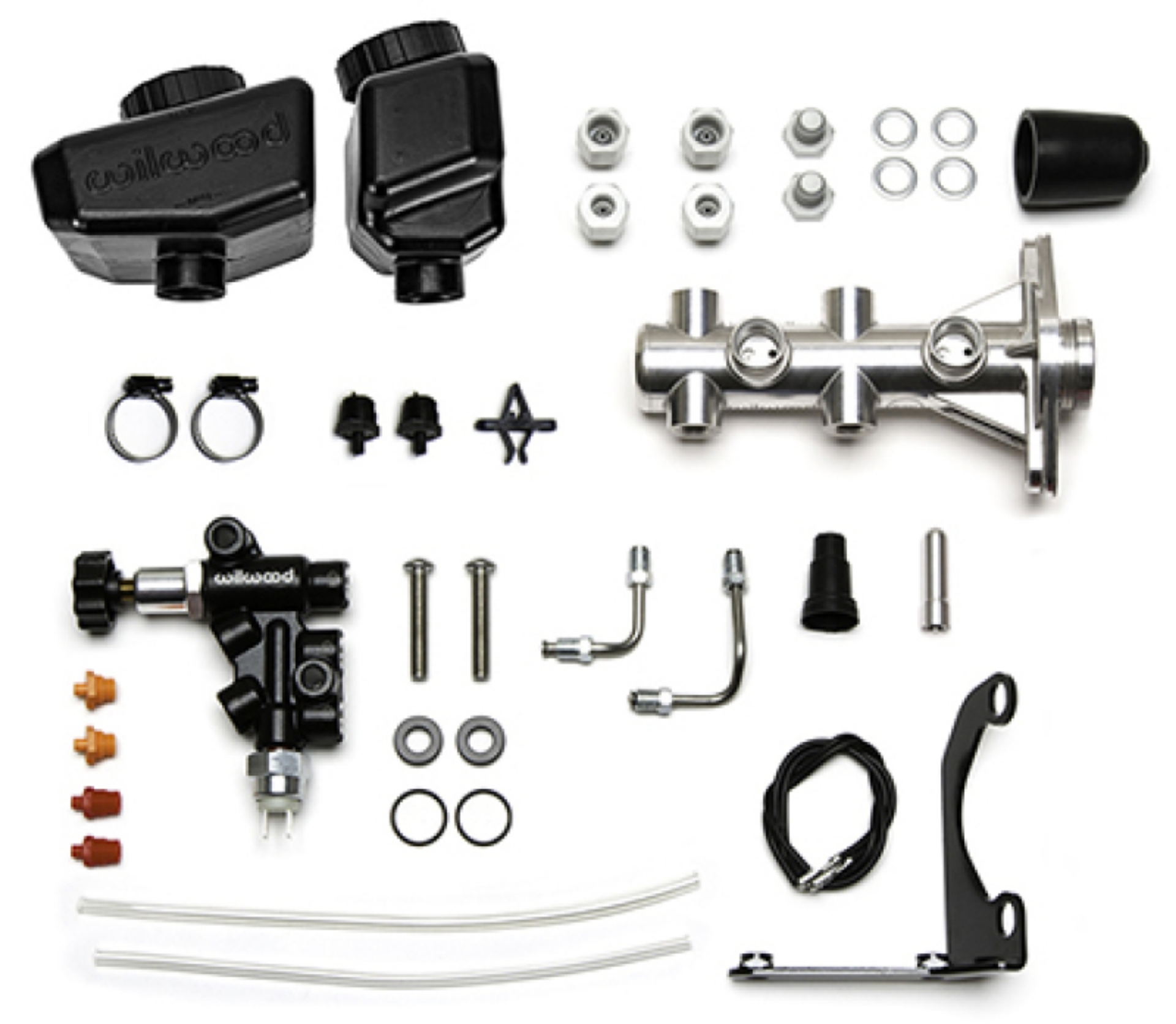 Picture of Wilwood Remote Tandem M-C Kit w-Brkt and Valve - 1in Bore Burnished