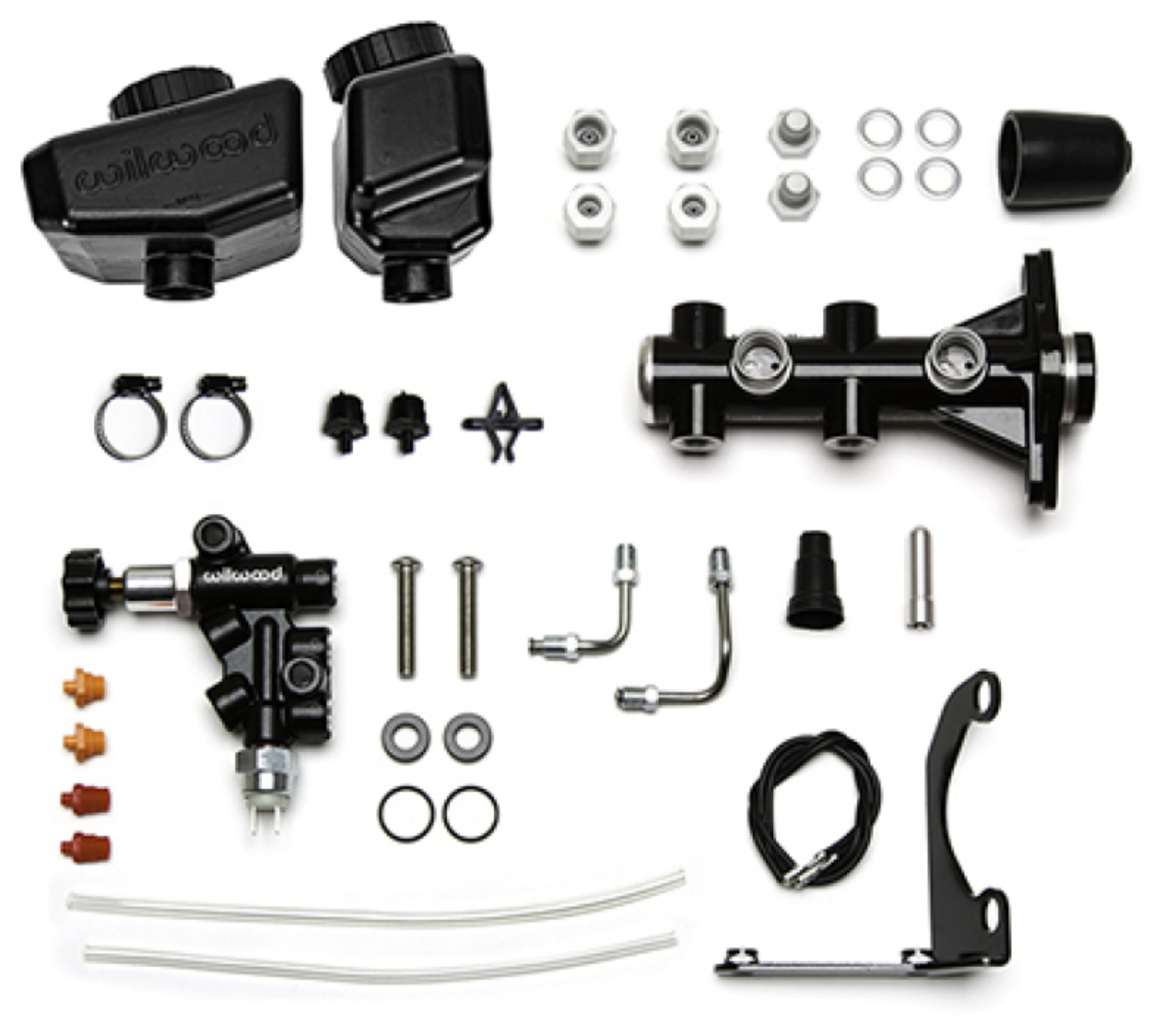 Picture of Wilwood Remote Tandem M-C Kit w-Brkt and Valve - 1-12in Bore Black
