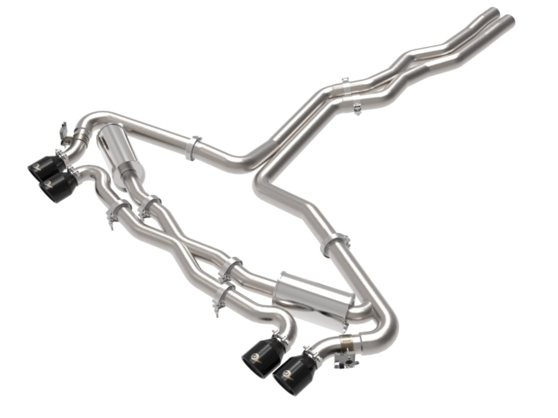Picture of aFe 20-22 Audi RS6 Avant V8 4L tt MACH Force-Xp 3in to 2-5in 304 SS Cat-Back Exhaust w- Black Tip