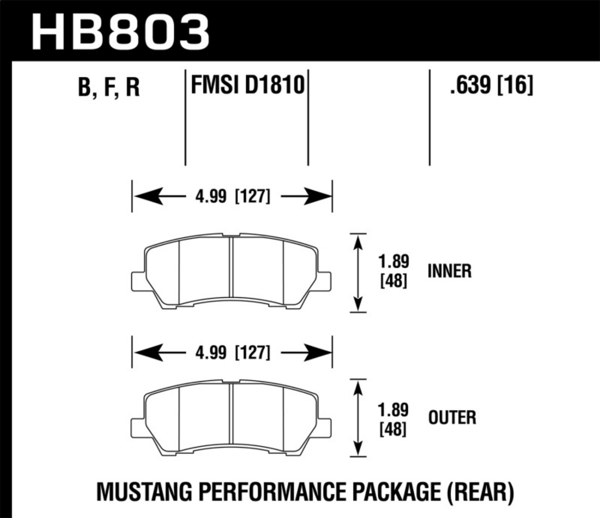 Picture of Hawk 15-20 Ford Mustang GT 5-0L - 16-17 Mustang Brembo Package DTC-30 Race Rear Brake Pads