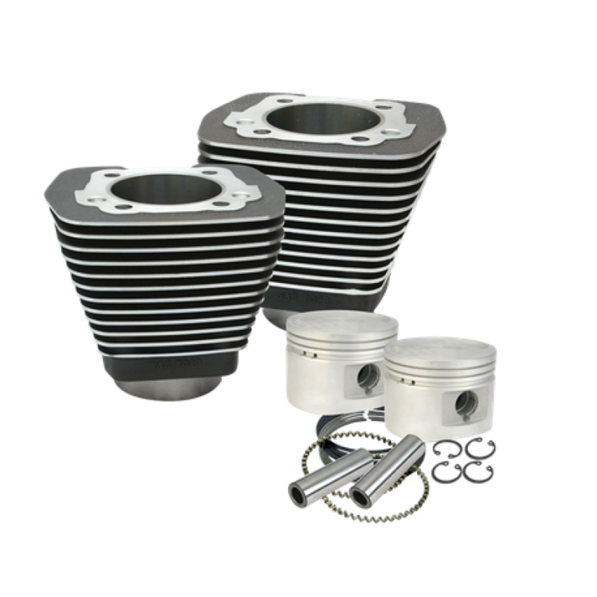 Picture of S&S Cycle 84-99 BT w- Stock Cylinder Heads 3-1-2in Bore Cylinder & Piston Kit - Wrinkle Black