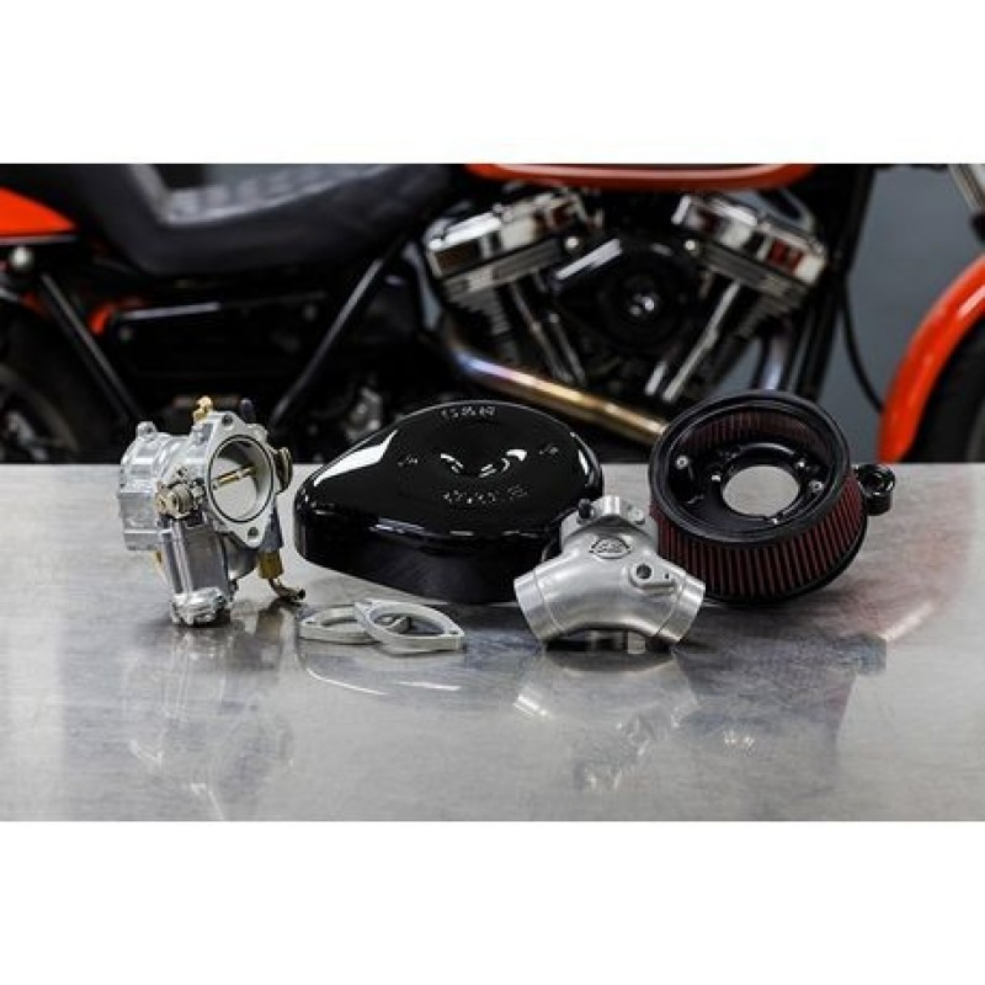 Picture of S&S Cycle 84-99 BT Super E Carburetor & Stealth Air Cleaner Kit w- Black Teardrop