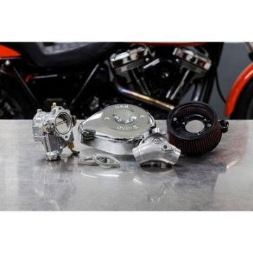 Picture of S&S Cycle 99-05 BT Super E Carburetor &  Stealth Air Cleaner Kit w- Chrome Teardrop
