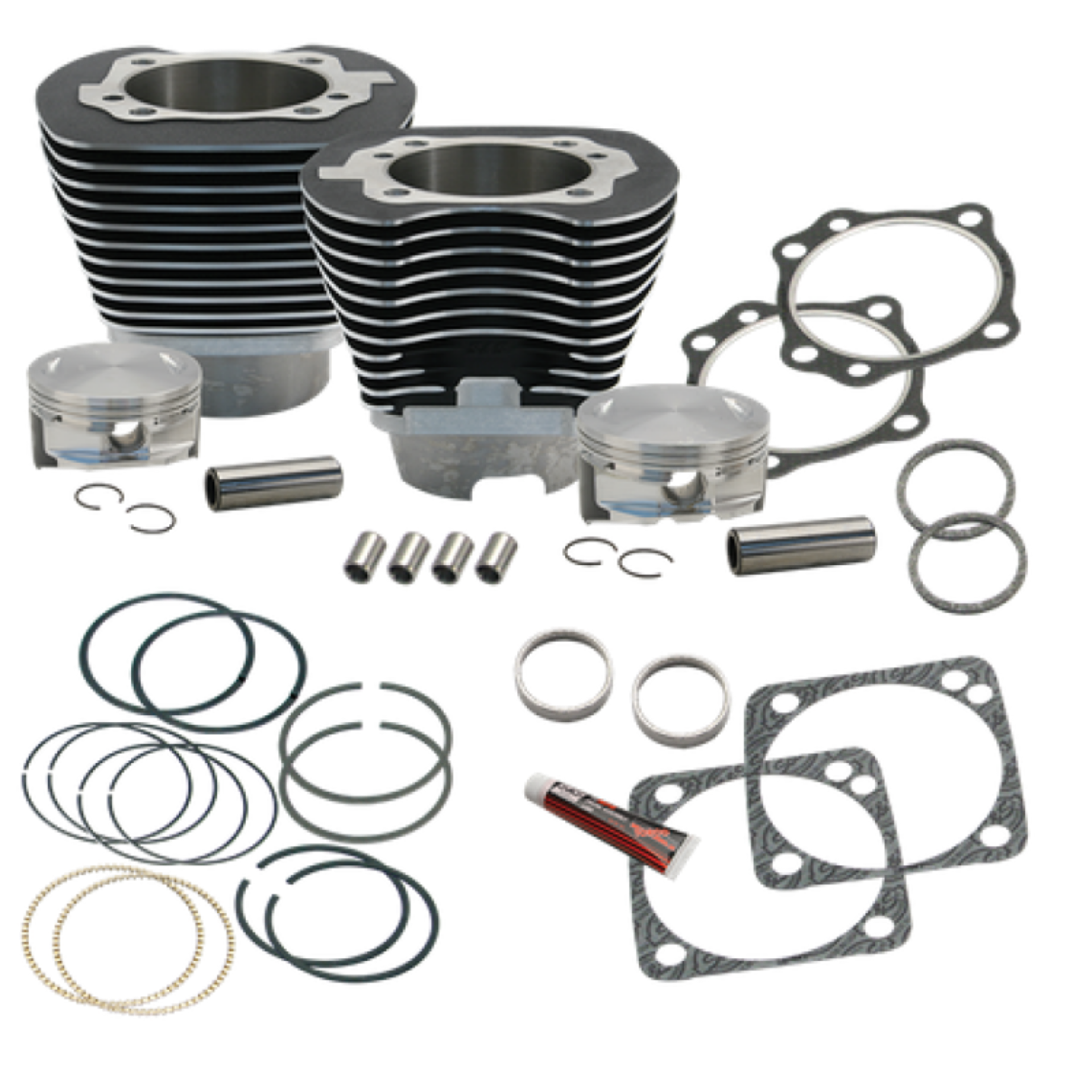 Picture of S&S Cycle 99-06 BT 4 1-8in Bore Cylinder & Pistons Kit For Early Production S&S T117 Engine - WBlack