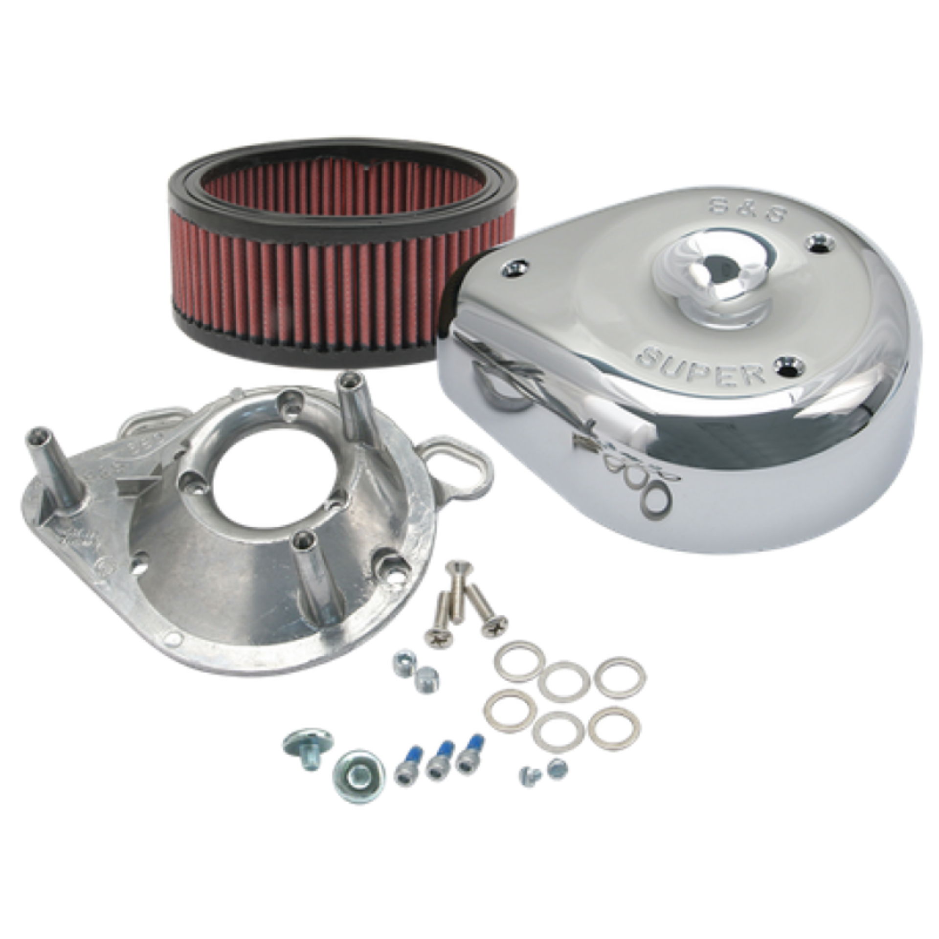 Picture of S&S Cycle 95-16 BT w- S&S Single Bore TB Teardrop Air Cleaner Kit Chrome Cover