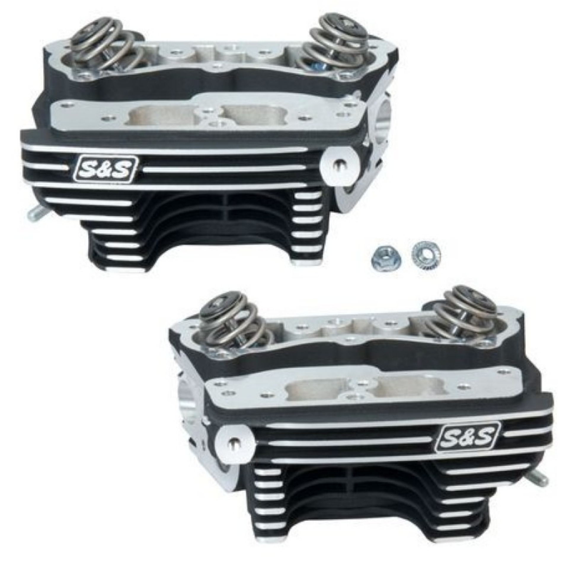 Picture of S&S Cycle 84-99 BT Super Stock Cylinder Heads - Wrinkle Black Aluminum Finish