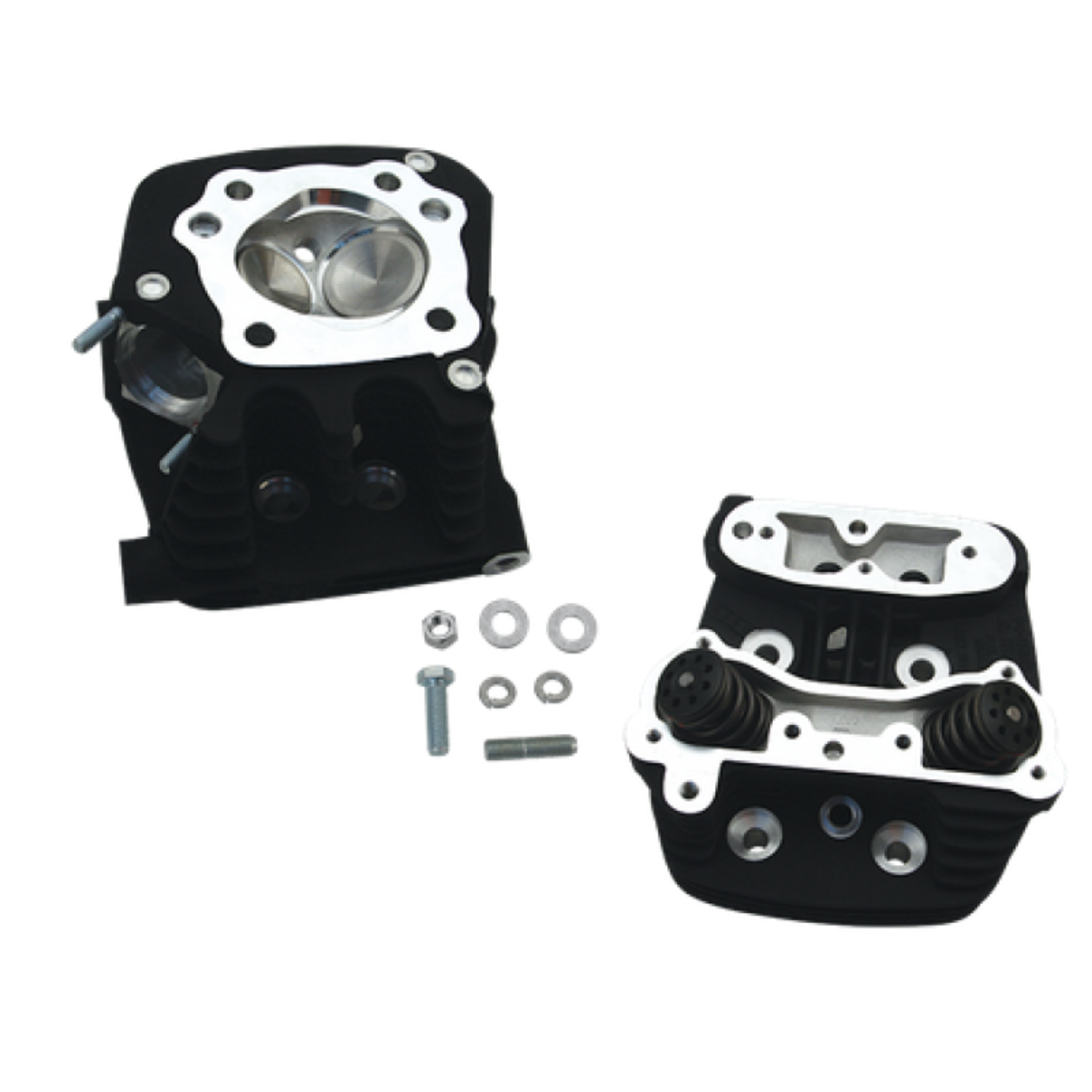 Picture of S&S Cycle 91-03 XL Super Stock Cylinder Head Kit For 3-1-2in and 3-5-8in Bore - Wrinkle Black
