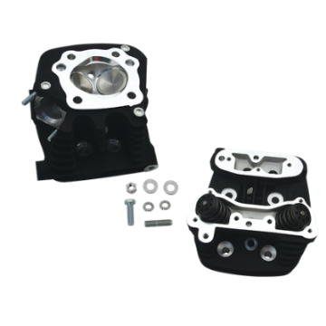 Picture of S&S Cycle 91-03 XL Super Stock Cylinder Head Kit For 3-1-2in and 3-5-8in Bore - Wrinkle Black