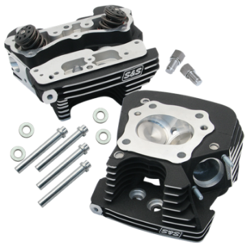 Picture of S&S Cycle 99-05 BT Super Stock 79cc Cylinder Head Kit - Wrinkle Black