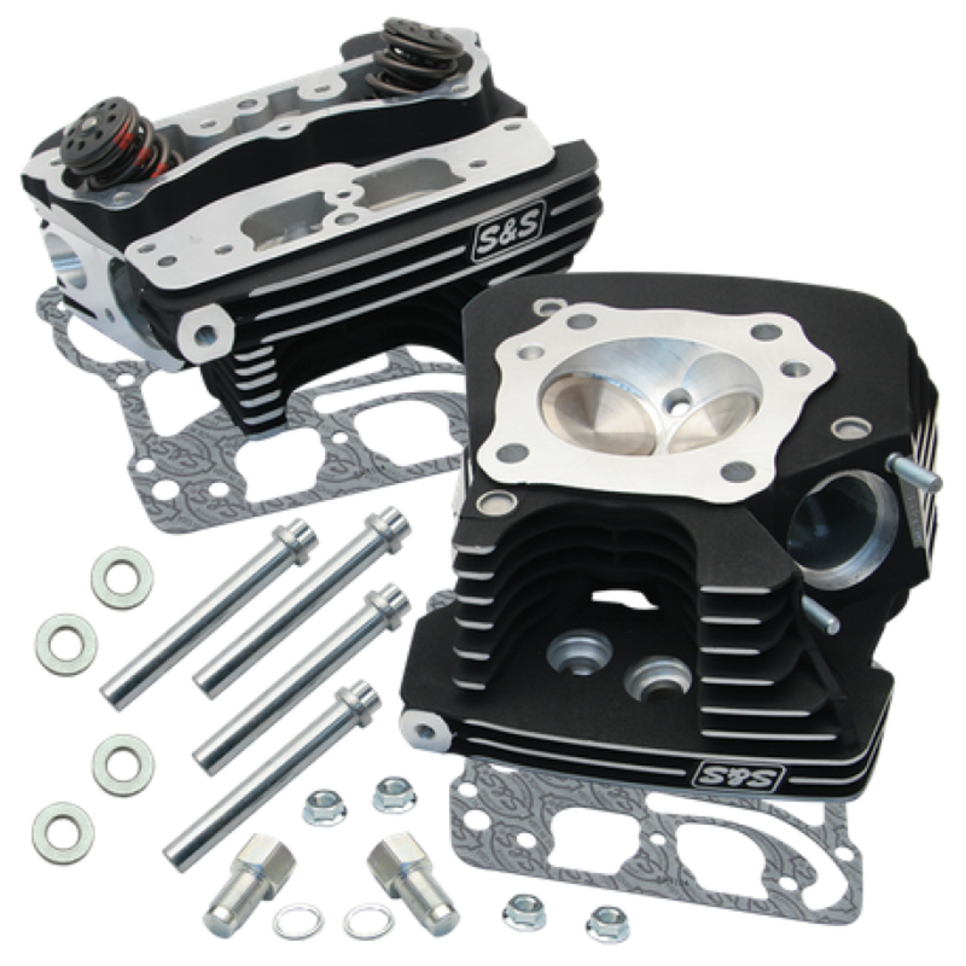 Picture of S&S Cycle 99-05 BT Super Stock 89cc Cylinder Head Kit - Black Wrinkle