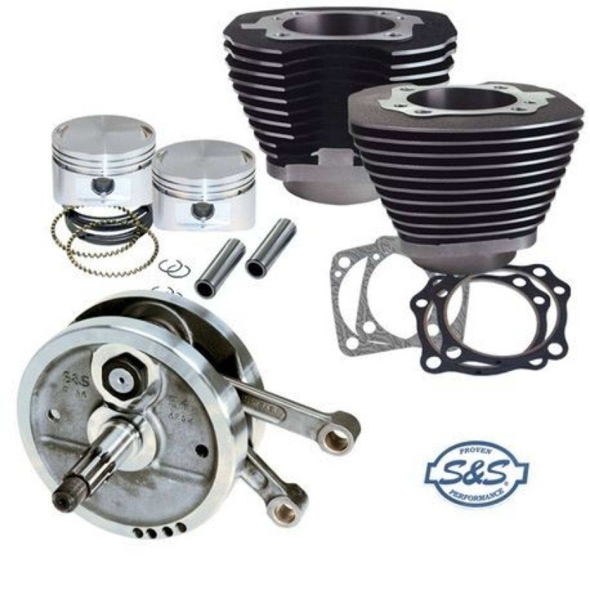 Picture of S&S Cycle 84-99 BT 96in Sidewinder Big Bore Stroker Kit - Wrinkle Black