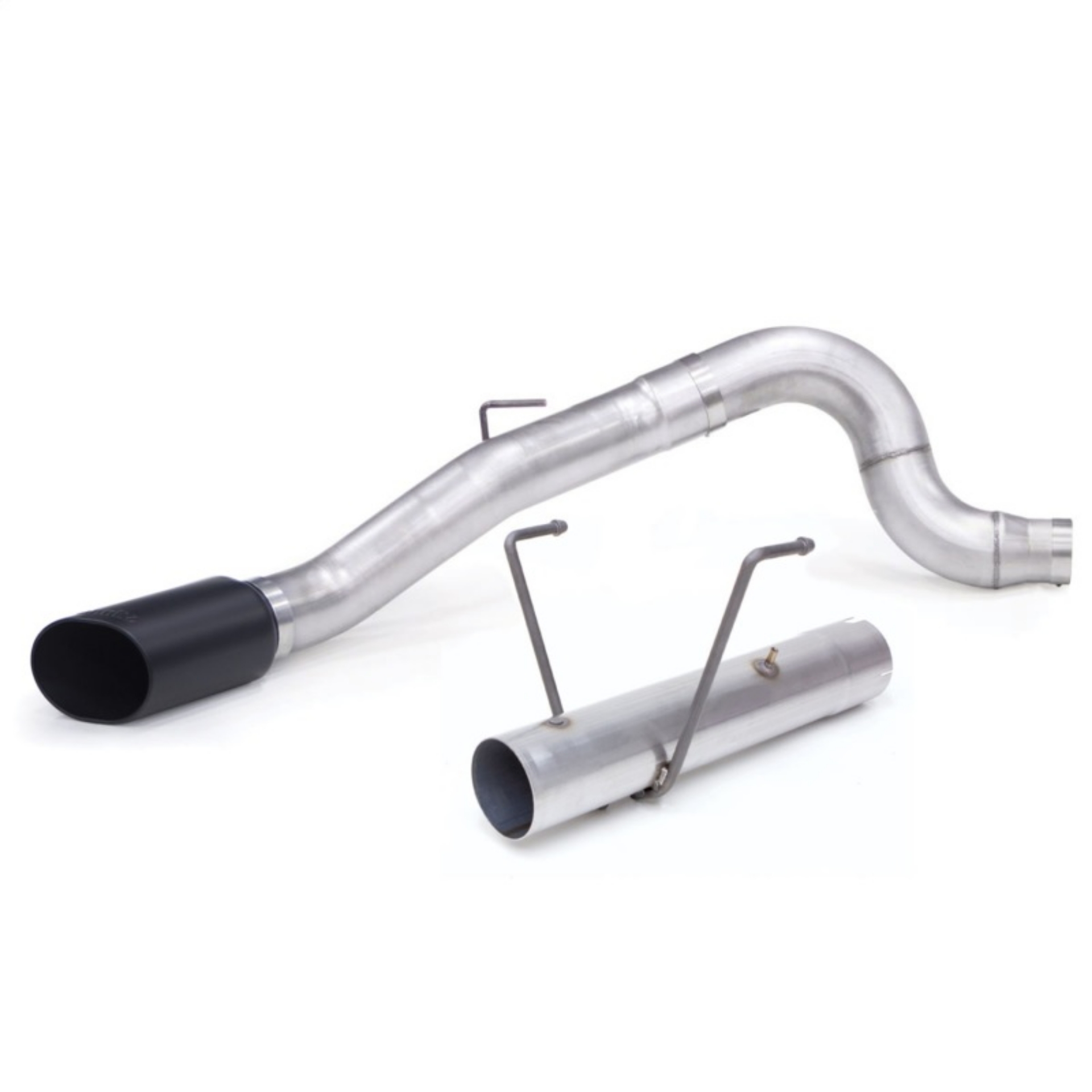 Picture of Banks Power 13-18 Dodge RAM Monster Exhaust 5-0in- Single 6-7L CCLB w- SideKick S-S Black Tip