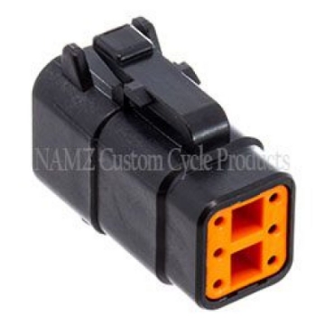 Picture of NAMZ Deutsch DTM 6-Position Plug w-6 Stamped Terminals & Wedgelock - Black HD 74116-98BK