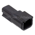 Picture of NAMZ Deutsch DTM 2-Position Receptacle w-2 Stamped Terminals & Wedgelock - Black HD 74102-98BK