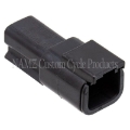 Picture of NAMZ Deutsch DTM 2-Position Receptacle w-2 Stamped Terminals & Wedgelock - Black HD 74102-98BK