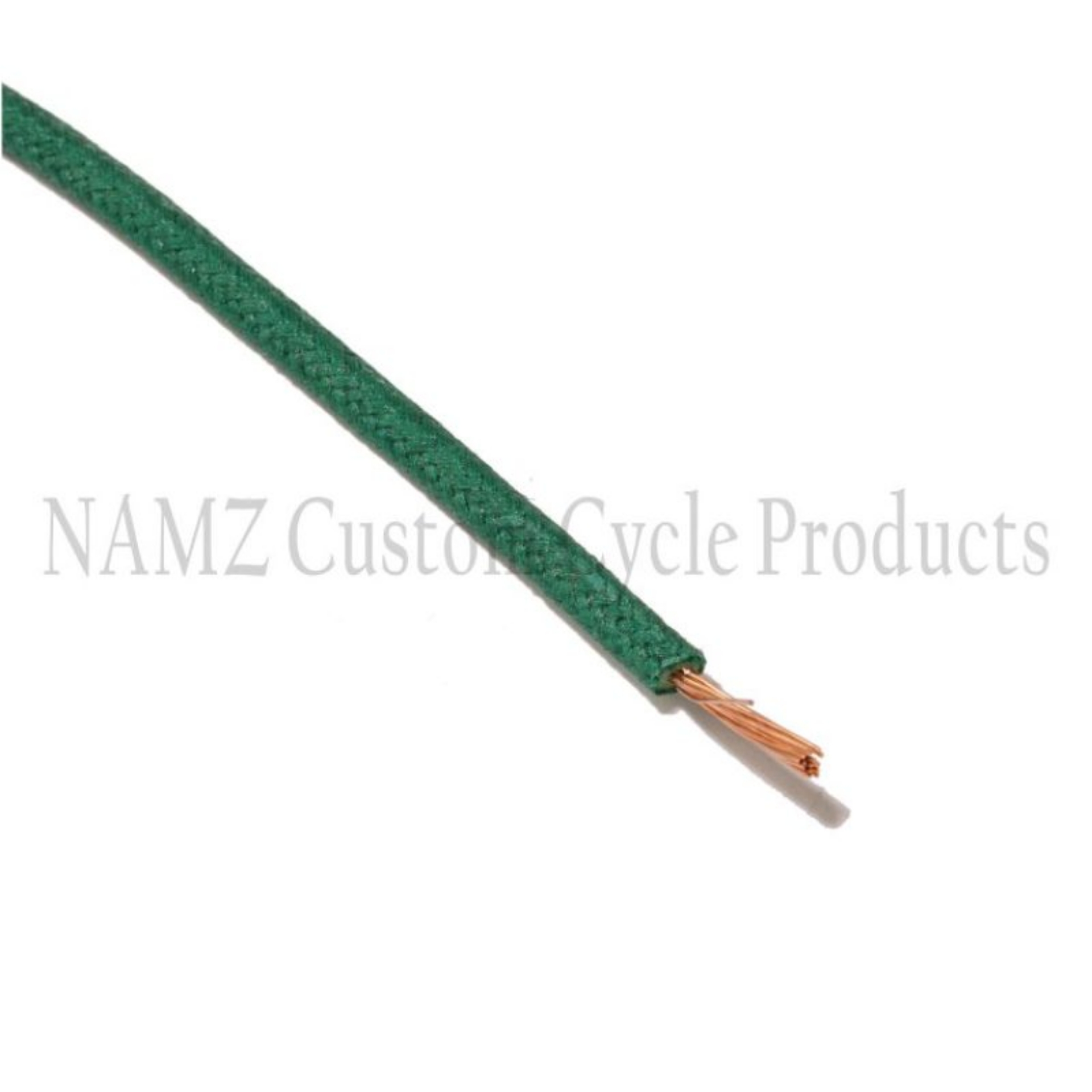 Picture of NAMZ OEM Color Cloth-Braided Wire 25ft- Pack 16g - Green