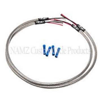 Picture of NAMZ Turn Signal Harness 24in- SS Braided & Clear Coated - For Triple Tree Mounted Signals