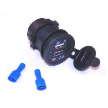 Picture of NAMZ Dual USB Charging Port Panel Mount w-O-Ring & Lock Nut