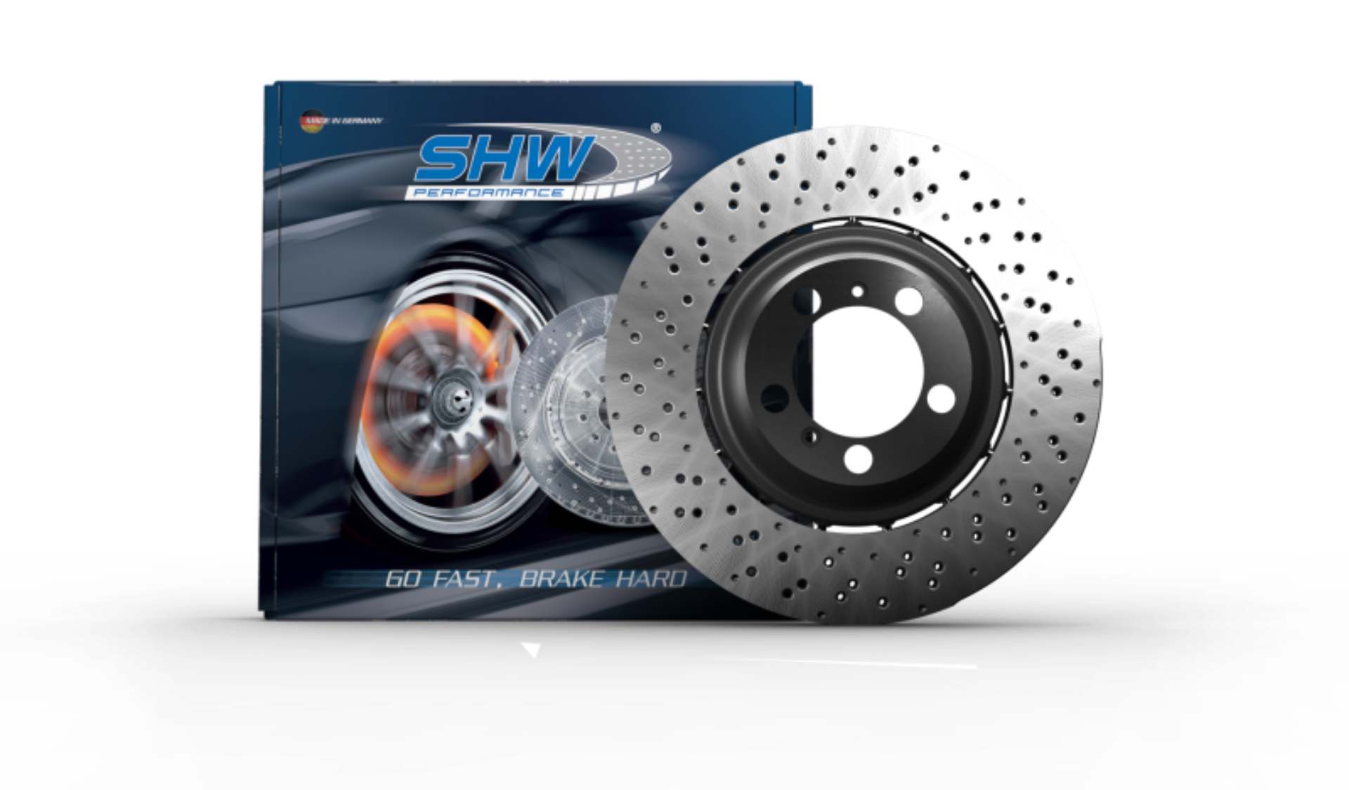 Picture of SHW 17-19 Audi RS3 2-5L Front Drilled-Dimpled Lightweight Brake Rotor 8V0615301R