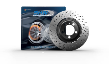 Picture of SHW 17-19 Audi RS3 2-5L Front Drilled-Dimpled Lightweight Brake Rotor 8V0615301R