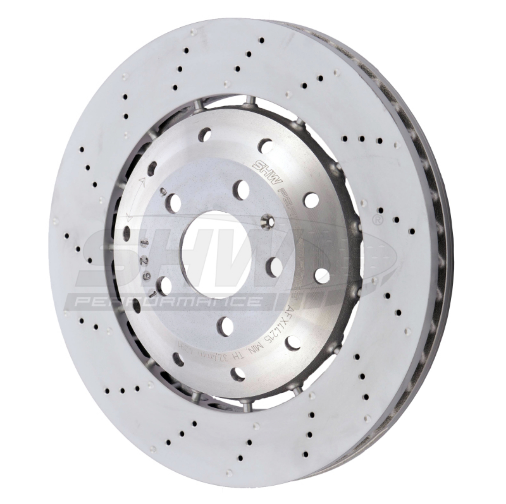 Picture of SHW 08-12 Audi R8 4-2L Excl Ceramic Brakes Front Drill-Dimp Lightweight Brake Rotor 420615301D