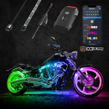 Picture of XK Glow Addressable LED Motorcycle Accent Light Kits Standard XKalpha App Controlled