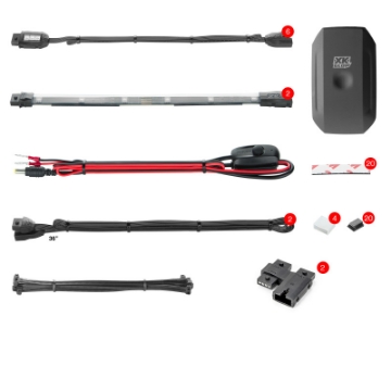Picture of XK Glow Strip Million Color XKCHROME Smartphone App ATV-Motorcycle LED Light Kit 6xPod + 2x10In